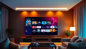 Experience top-notch streaming with iptv suisse in a contemporary living room setup.