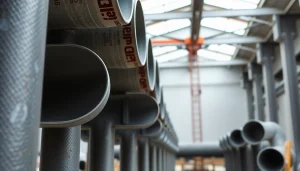 Securely holding pipe stands in a construction area, showcasing their stability and strength.