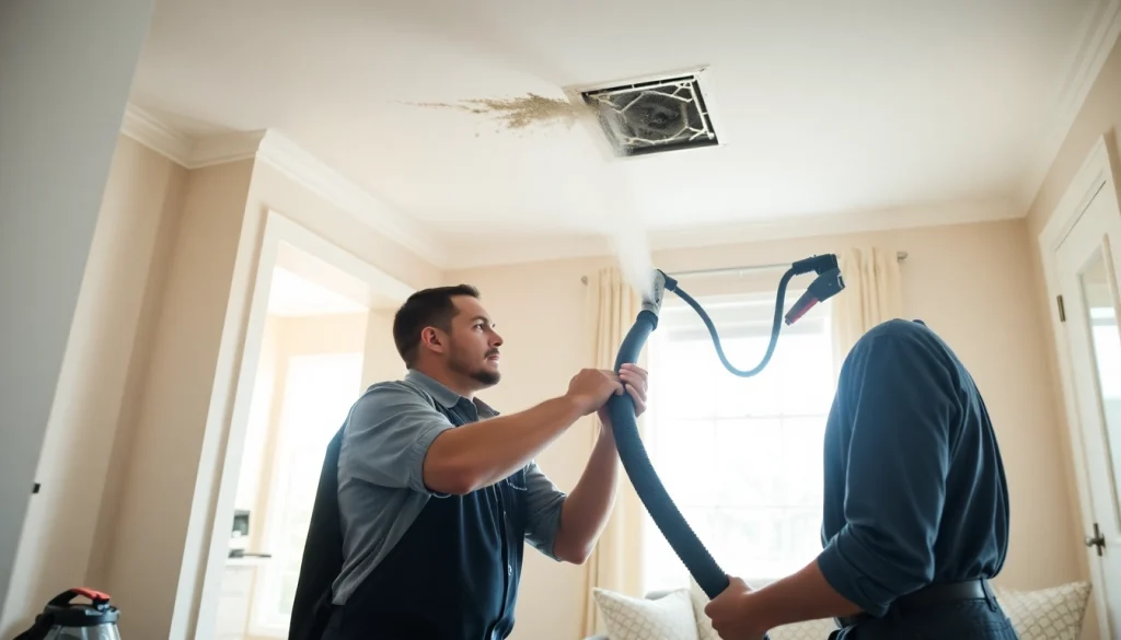 Air duct cleaning salt lake city technicians efficiently removing dust and debris from HVAC ducts.