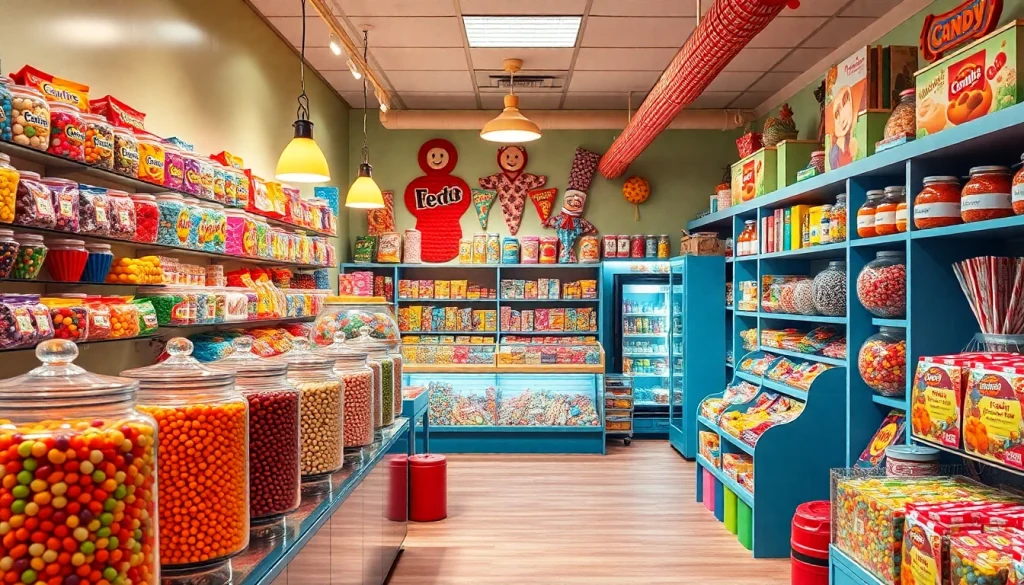 Discover delightful treats at this candy store near me, featuring colorful candy displays and inviting ambiance.