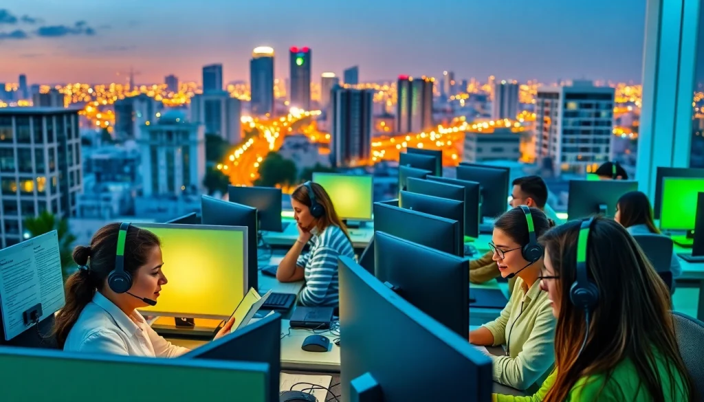 Experience efficient communication at a call center in Tijuana with dedicated agents working collaboratively.