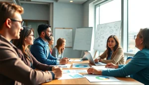 Optimieren Sie Ihr marketing für pflegedienste durch strategische Besprechungen in modernen Büroräumen.