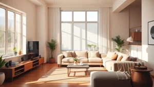 Showcase of best smart home gadgets including smart speakers and lighting in a cozy living environment.