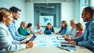 Marketing für pflegedienste: Innovative strategies in a professional brainstorming session.