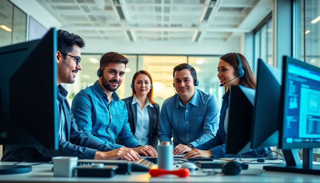 Enhance your business with Calgary IT support from a professional team collaborating in a modern office.