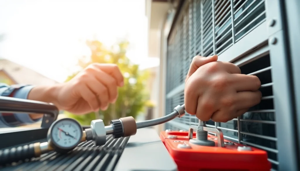 Expert technician providing ac repair Glendale AZ services at a home.