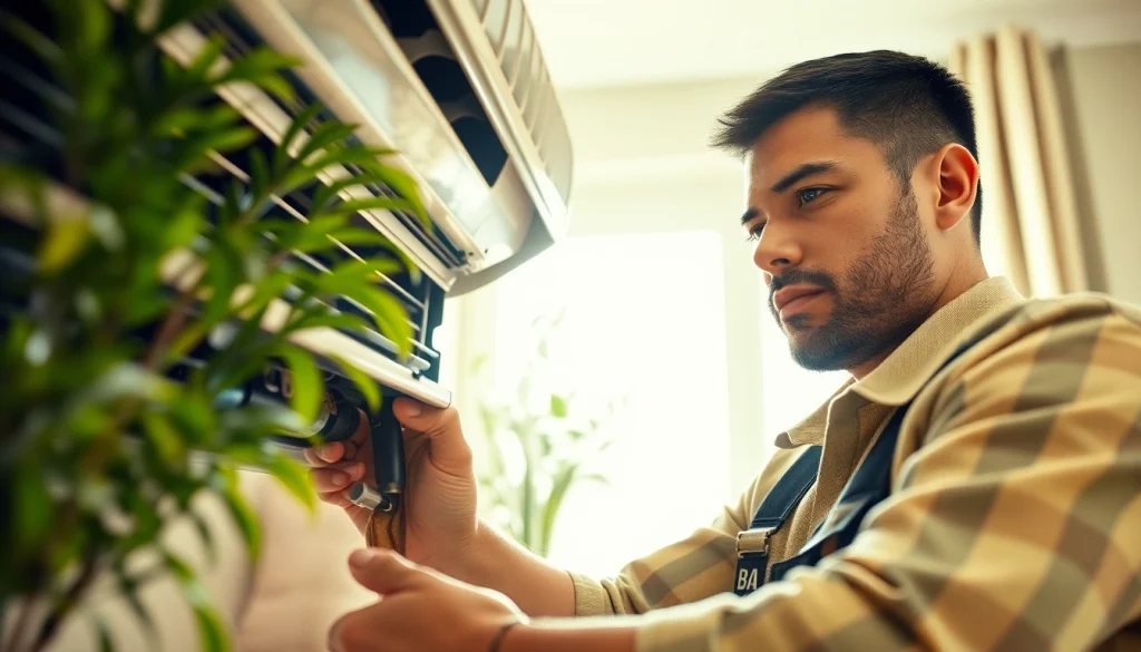 Expert ac repair glendale az service performed by a technician in a bright, welcoming home.