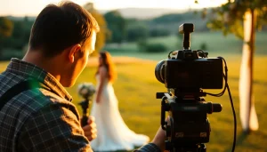 Skillfully filming a wedding in Ireland, professional wedding videographer in Ireland capturing memorable moments.
