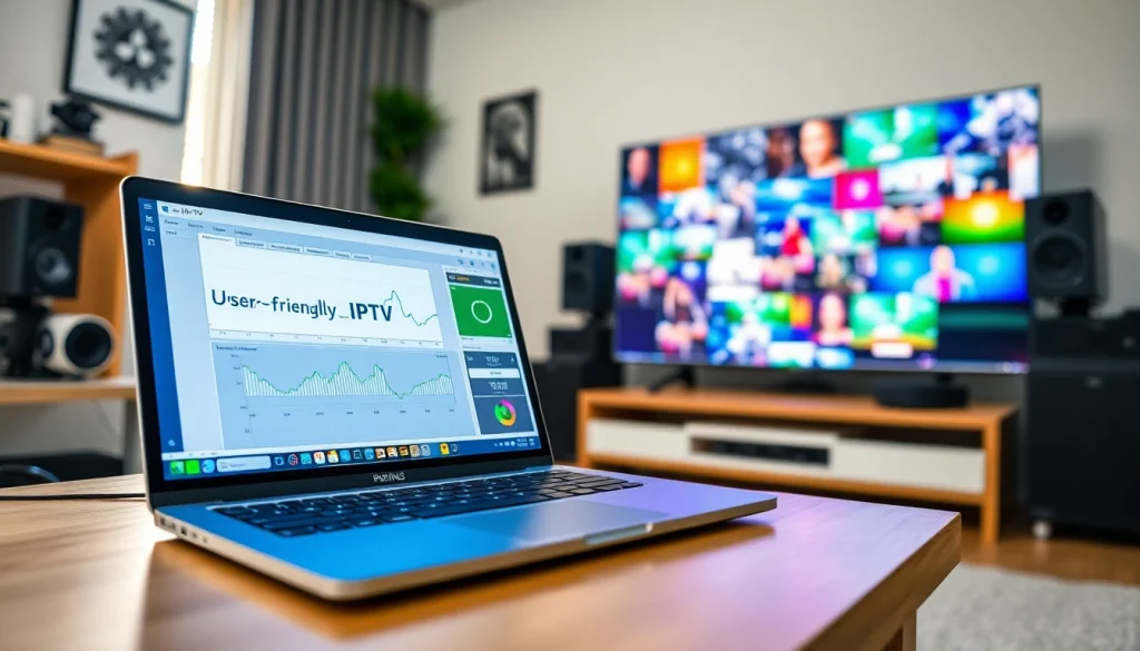 Test lines for IPTV services displayed on a laptop and monitor in a serene workspace.