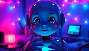 Engage in sexy ai chat with a charming AI character in a cozy digital environment.