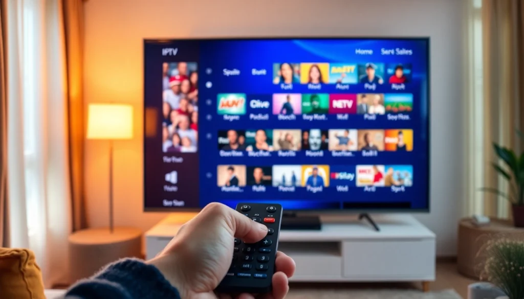 Experience the seamless functionality of a 24h iptv test with vibrant channel options on a modern TV.