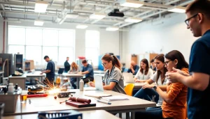 Students engaging in hands-on training at a trade school Knoxville TN showcasing diverse educational opportunities.