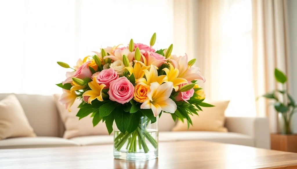 Highlighting a stunning bouquet by Irvine florist, showcasing fresh flowers in a bright setting.