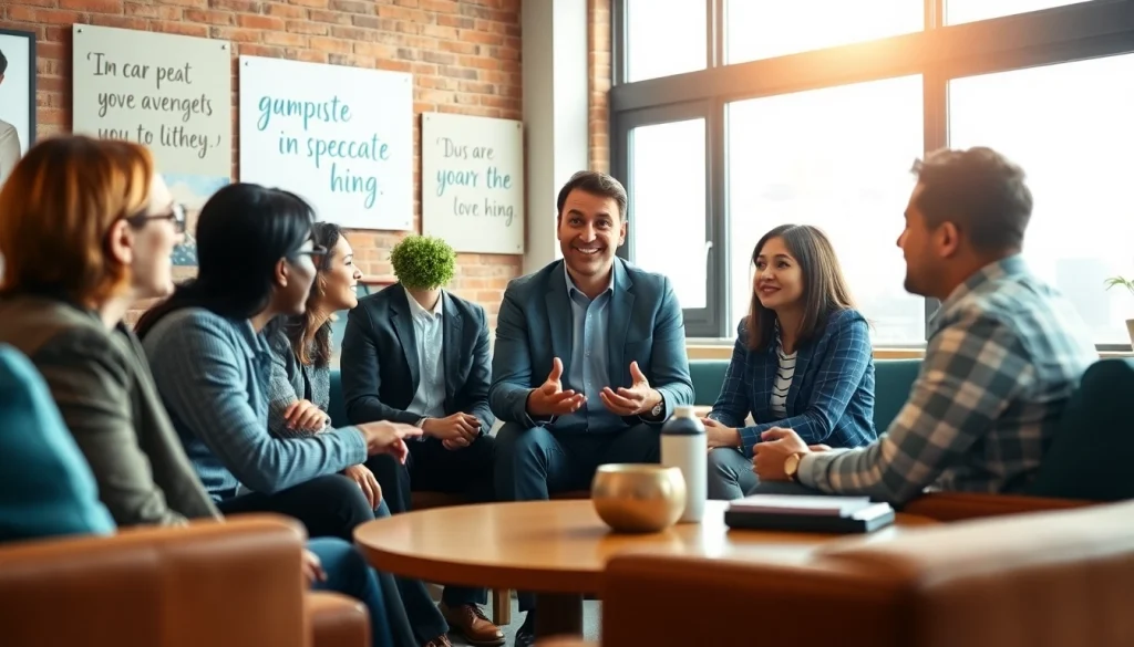 Engage with a business coaching service in a modern office setting, showcasing interaction and collaboration.
