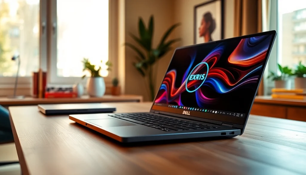 Usar laptops dell en una oficina moderna con decoración minimalista.