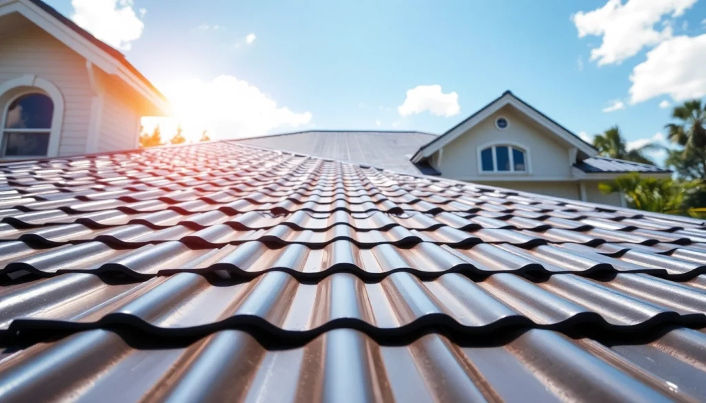 Showcasing durable florida metal roofing on a modern home with gleaming metal panels.