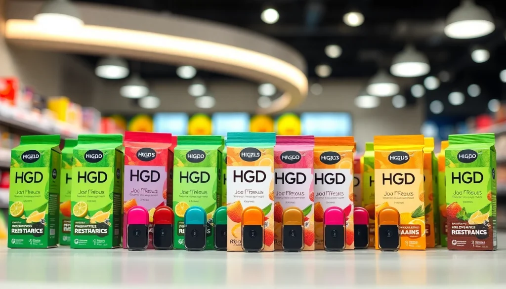 Hqd pods in vibrant colors attractively displayed for purchase.