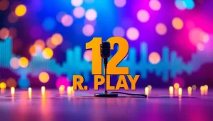 Design of the album cover for 12play by R. Kelly, featuring vibrant artistic elements.
