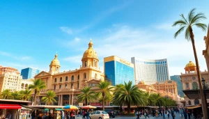 Menangkap suasana kota Macau yang dinamis dengan data macau pada latar belakang landmark terkenal