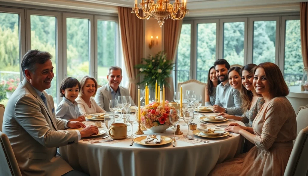 Experience the warmth of European Pesach hotels with families enjoying a festive Seder celebration.