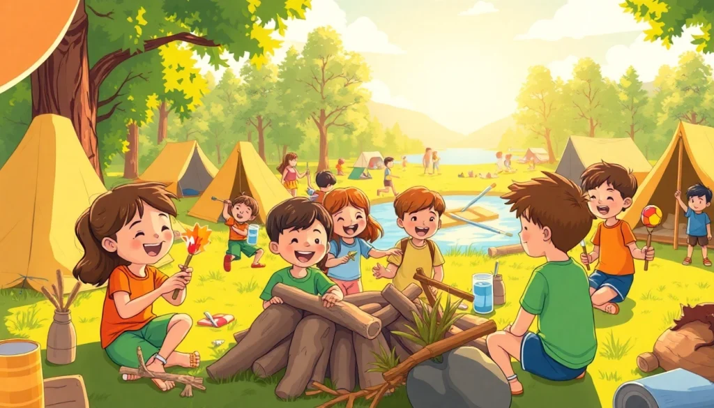 Kids enjoying various activities at holiday camps filled with crafts, games, and outdoor fun.