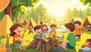 Kids enjoying various activities at holiday camps filled with crafts, games, and outdoor fun.