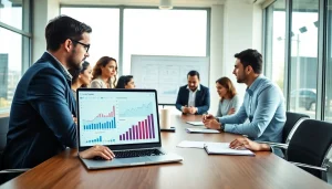 Visualizing competitor pricing analysis in an engaging business meeting.