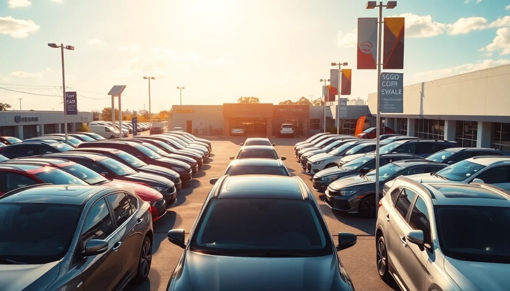 Find Used Vehicles showcased in a lively dealership with diverse car options.