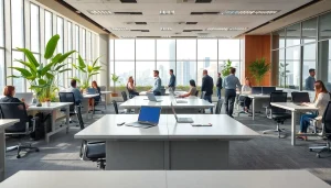 Modern office space for rent in Bangalore showcasing a vibrant coworking environment.