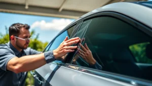 Get exceptional car tint near me services with a professional tinting application on a modern vehicle.