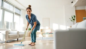 Ensure your bond cleaning Logan is thorough with a professional cleaner in action.