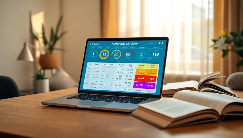 Engaging numerology calculator interface displayed on a modern laptop, highlighting personal insights.