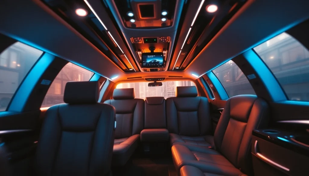 Experience exceptional car service in Atlanta with a luxurious limousine showcasing plush interiors.
