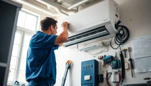 Expert working on ac repair Glendale AZ in a professional and well-equipped environment.