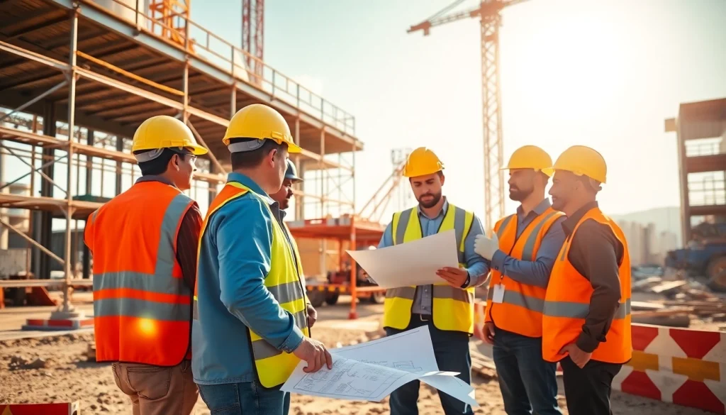 Construction collaboration at the southern california contractors association site showcasing teamwork and professionalism.