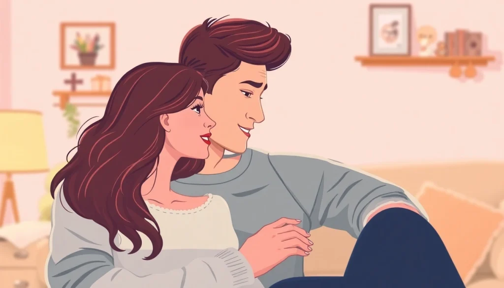 Captivating illustration of a couple communicating in relationships, expressing empathy and connection.