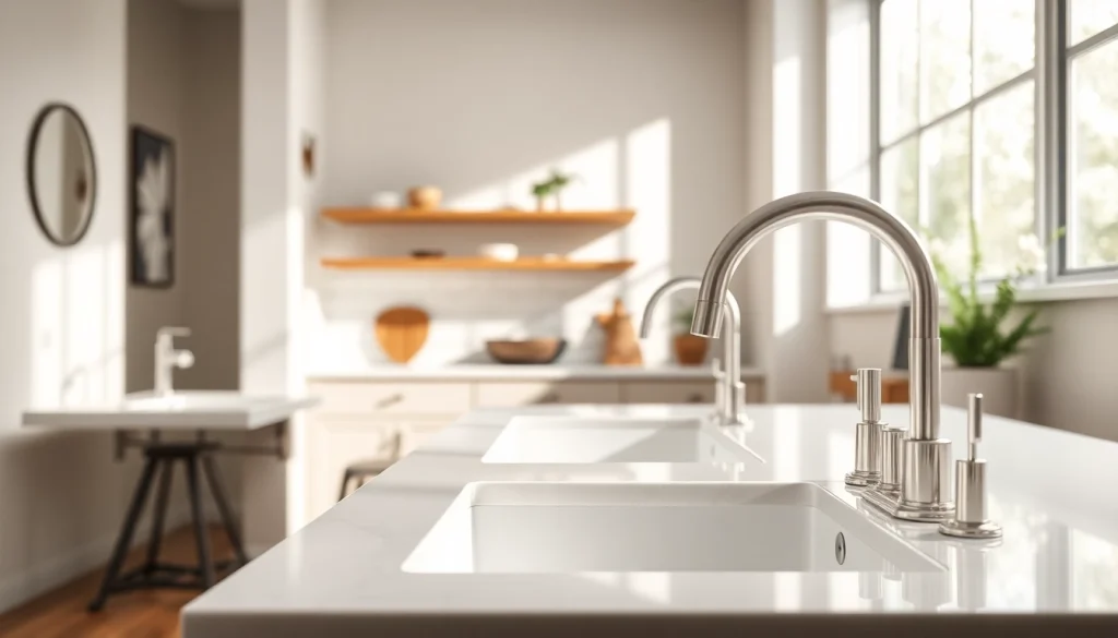 Enhance your home with American Standard’s elegant bathroom and kitchen fixtures showcased stylishly.