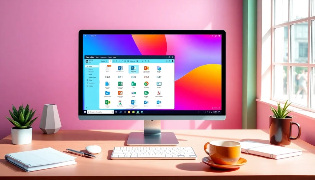 Catch professionals engaging with wps下载 features on a modern digital interface, symbolizing productivity.