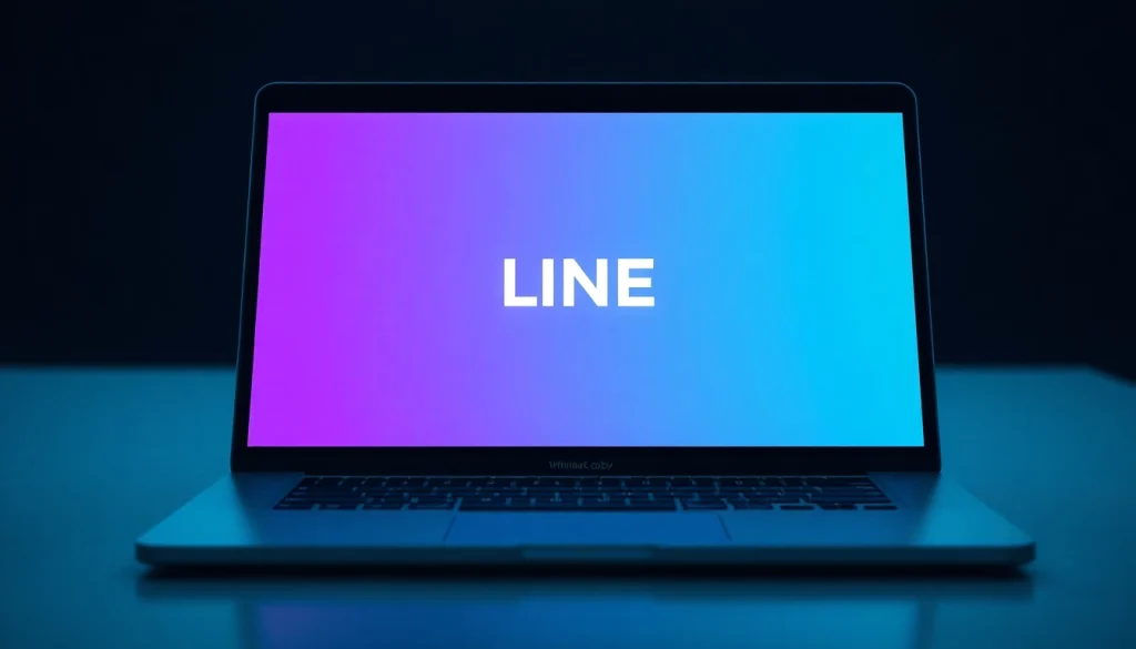 Download 電腦版line下載 interface on a laptop with a sleek, modern design.