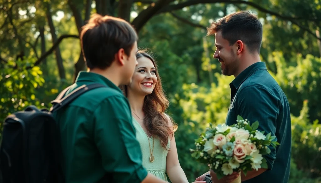 Tallahassee Photographer capturing an intimate couple's engagement in a lush garden.