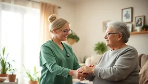 Engaging scene of senior care in Austin TX showing compassionate support in a comfortable home environment.