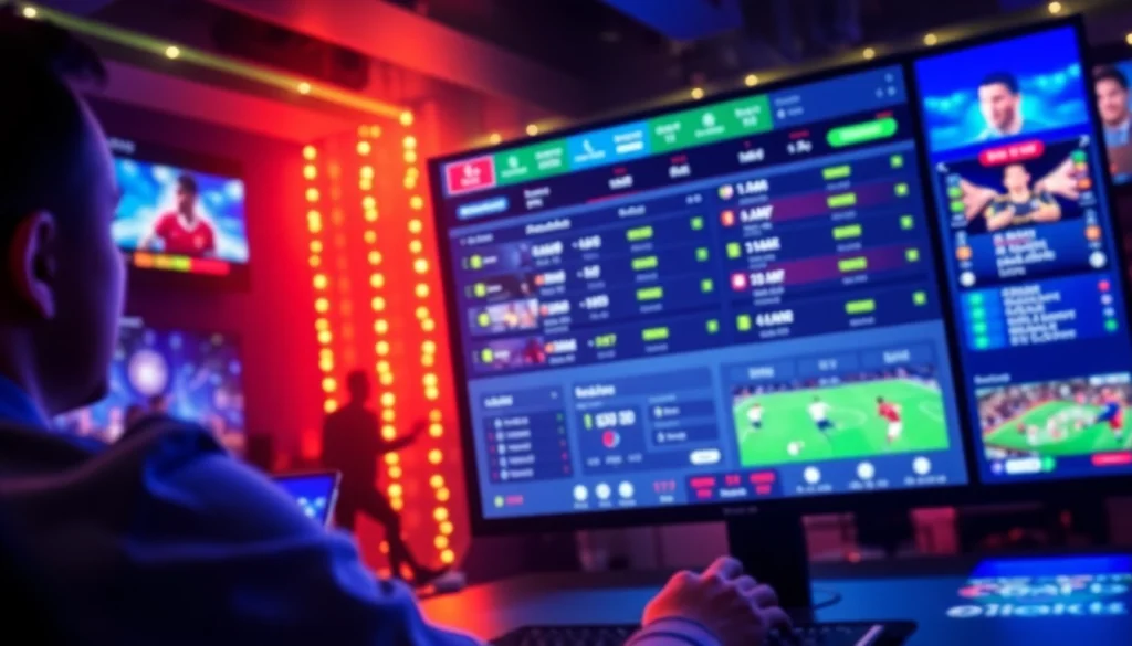 Situs judi bola with vibrant online betting interface showcasing soccer matches - encouraging user engagement.