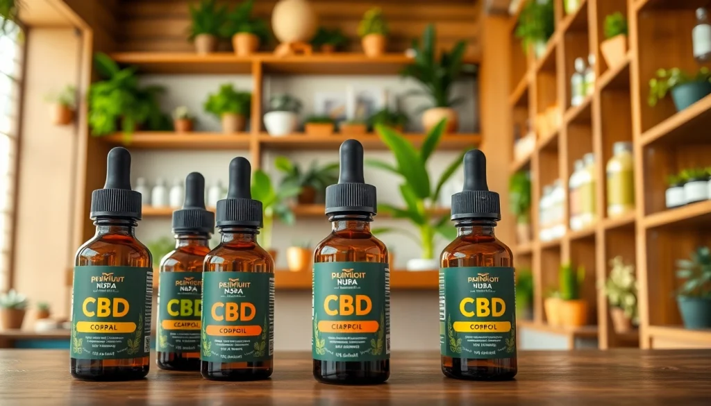 Buy CBD Oil In Mumbai, Maharastra | CannaMeds India showcasing premium CBD oil bottles in a calming pharmacy.