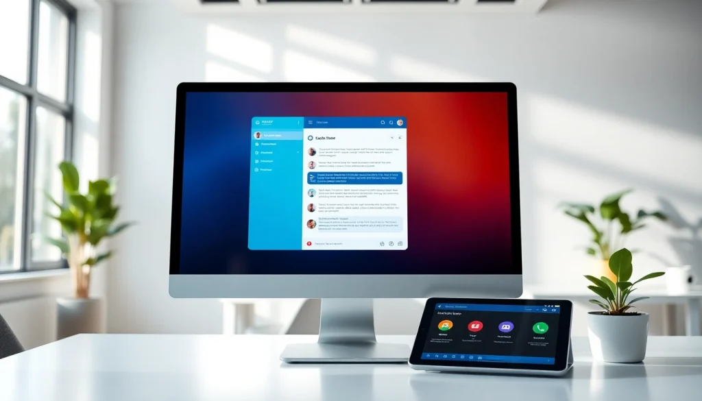 Engaging website chatbot interface demonstrated on a sleek computer, showcasing customer interactions.