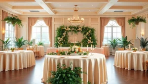 Event space at le lieu showcasing elegant decorations and inviting ambiance for gatherings.