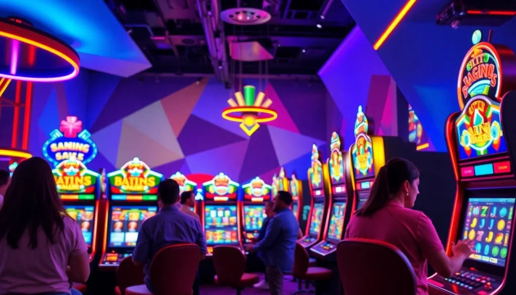 Menampilkan tindakan pemain di IDR89 dengan mesin slot kasino yang hidup dan penuh warna.