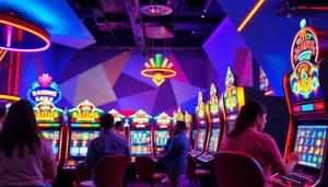 Menampilkan tindakan pemain di IDR89 dengan mesin slot kasino yang hidup dan penuh warna.