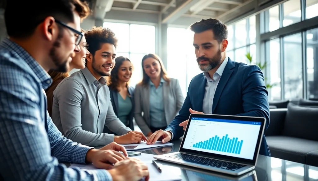 IT Services Markham professional collaborating with clients in a modern office setting.