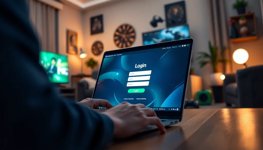 Mengakses login batman138 dengan laptop dalam lingkungan gaming yang nyaman.