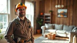 Pest control near me with professional technician examining a home for pests effectively.